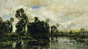 Charles Francois Daubigny The Edge of the Pond USA oil painting artist